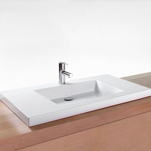 Lavabo da semincasso - VCMS 36 - WETSTYLE - in composito / in ceramica / con piano integrato