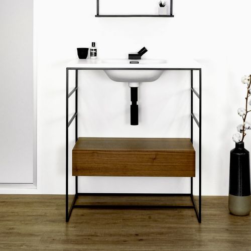 Supporto per lavabo in acciaio inossidabile - CONSOLE - WETSTYLE - in legno / in noce