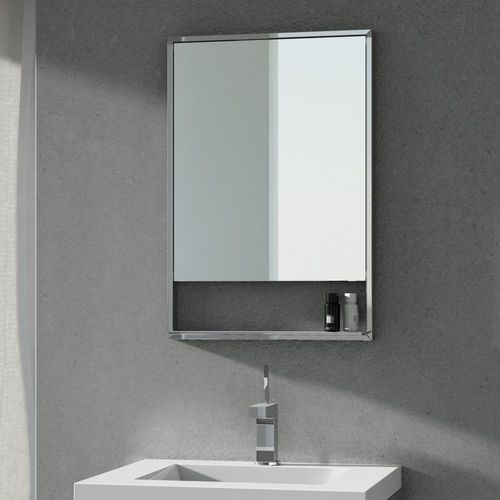 Specchio da bagno a muro - C 2819 - WETSTYLE - contemporaneo / rettangolare / in acciaio inossidabile