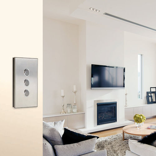 Interruttore a pulsante - SATURN HORIZON - Clipsal - ad incasso / triplo / in metallo