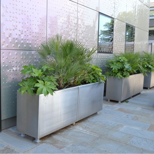 Fioriera in acciaio inossidabile - GRETTON - Street Design - in alluminio / rettangolare / modulabile