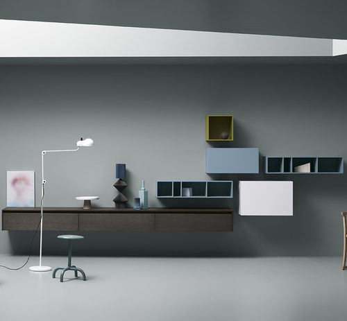 Parete attrezzata per soggiorno contemporanea - BOX 01 - md house - in legno laccato