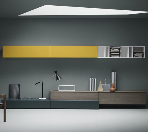 Parete attrezzata per soggiorno contemporanea - BOX 03 - md house - in legno laccato