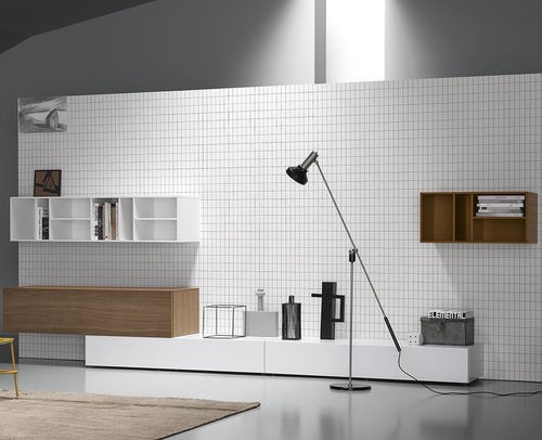 Parete attrezzata per soggiorno contemporanea - BOX 08 - md house - in legno laccato