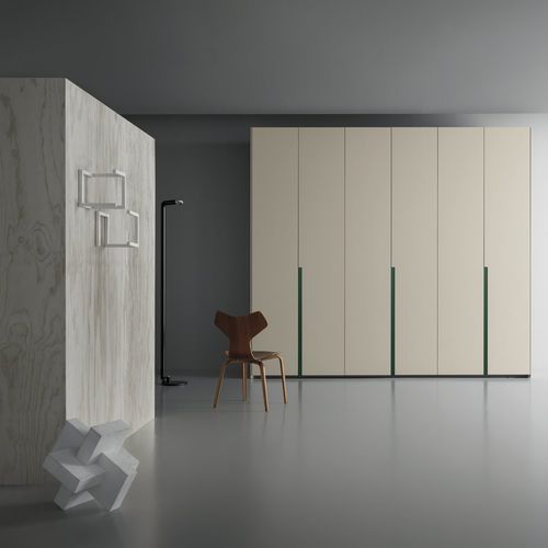 Armadio contemporaneo - SINGLE - md house - in legno laccato / in frassino / con ante battenti