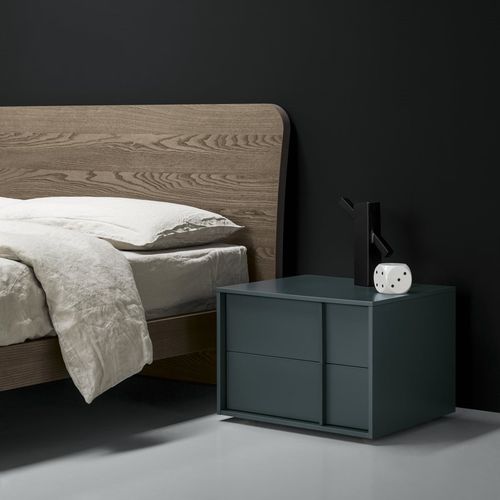 Comodino contemporaneo - VERTEX - md house - in legno laccato / in frassino / rettangolare