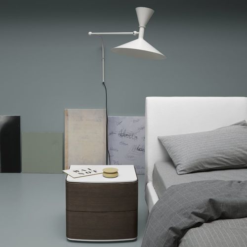 Comodino contemporaneo - ASTRID - md house - in legno laccato / in frassino / rettangolare