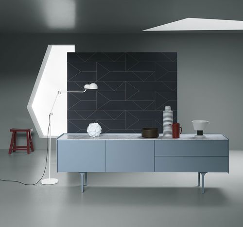 Credenza contemporanea - DAM - md house - in legno laccato / blu