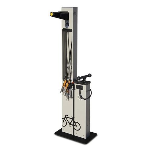 Stazione di riparazione biciclette in metallo - A - Calzolari - con set di utensili / con pompa di gonfiaggio / per spazi pubblici