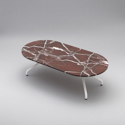 Tavolino basso contemporaneo - AD.DA - B-LINE - in legno / in marmo / con supporto in metallo