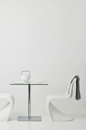 Tavolo da bistrot contemporaneo - FLOW - Cascando - in vetro / in vetro temprato / quadrato