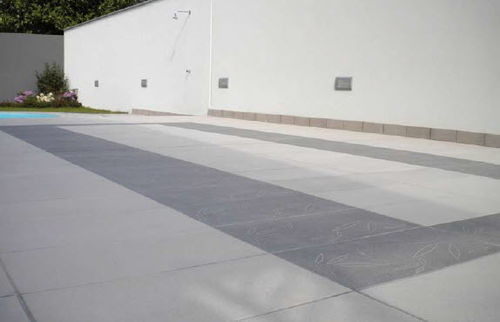 Piastrella in pietra ricostituita - CONSOLARE : GREY-BLACK - La Pietra Compattata - opaca / da esterno / per pavimento