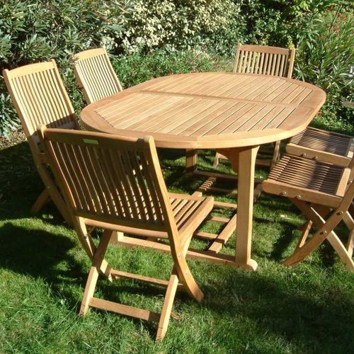 Tavolo contemporaneo - BALTIMORE : CAL 240 - La Hutte - in teak / con supporto in teak / ovale