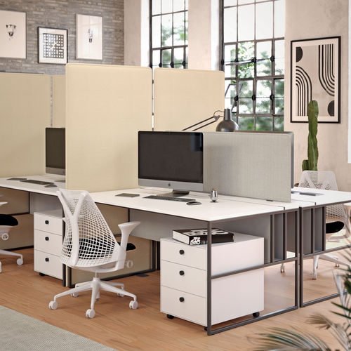 Divisorio per ufficio su scrivania - DESK - eterno ivica - in tessuto / in legno / in metallo