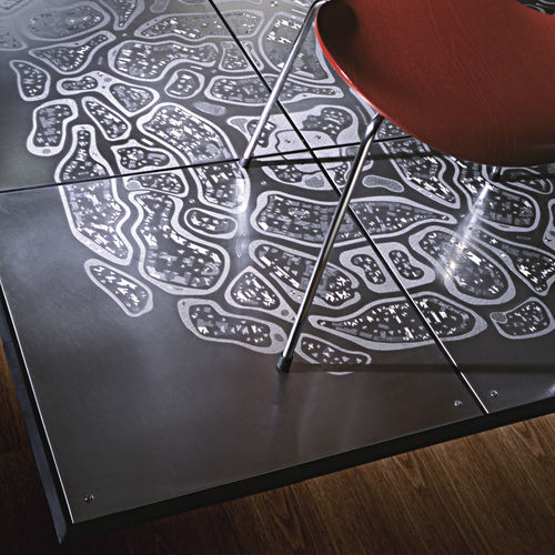Piastrella in acciaio inossidabile - SM01 SISTEMAMEN LASER CUT AND ENGRAVING - Planium - levigata / lucida / a rilievo