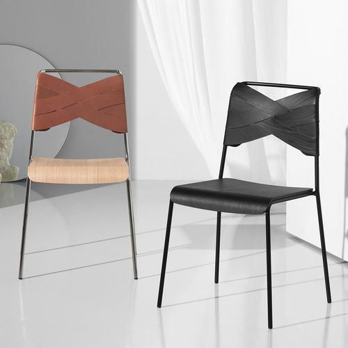 Sedia contemporanea - TORSO - DESIGN HOUSE STOCKHOLM - da interno / in pelle / impiallacciata in legno