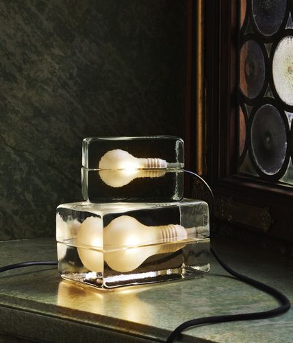 Lampada da tavolo - BLOCK - DESIGN HOUSE STOCKHOLM - in vetro / design originale / con cavo