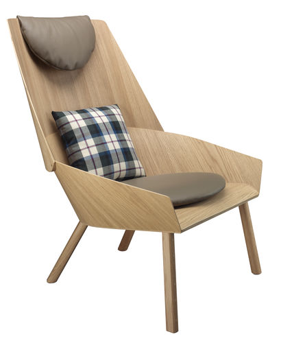 Chaise longue contemporanea - EC03 EUGENE - e15 - in tessuto / in compensato stampato / per spazi pubblici