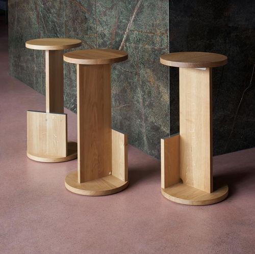Sgabello da bar contemporaneo - TANK - e15 - in rovere / in noce / in legno oliato