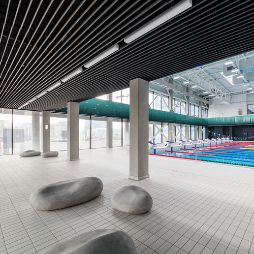 Baffle acustico in alluminio verniciato - V  - Atena spa - sospeso / rettangolare / decorativo