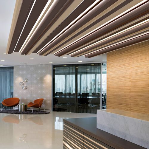 Controsoffitto in alluminio - S MULTILEVEL LINE - Atena spa - in acciaio / a doghe / per ufficio