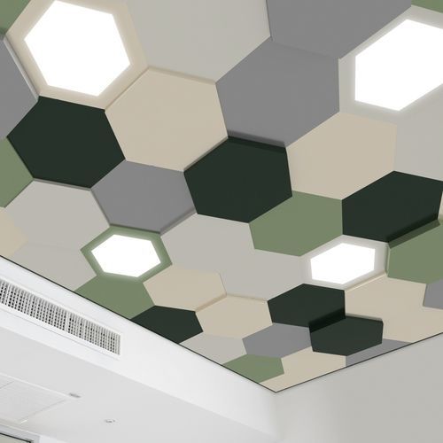 Controsoffitto in alluminio - ENIGMA EXAGON - Atena spa - in acciaio / a doghe / da interno