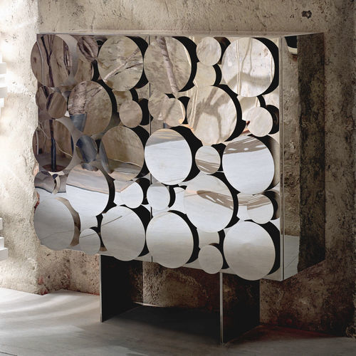 Credenza alta - GAGÀ - OPINION CIATTI - design originale / in acciaio inossidabile / in acciaio inossidabile lucido