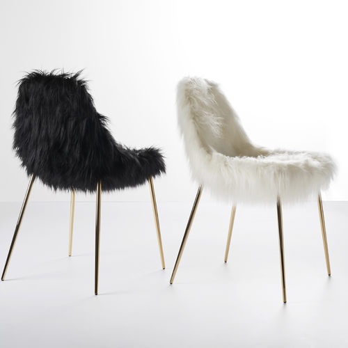 Sedia contemporanea - MAMMAMIA FUR - OPINION CIATTI - da interno / in alluminio / con 4 gambe
