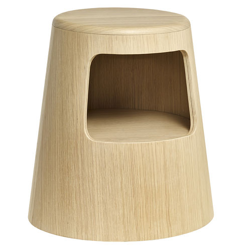 Sgabello contemporaneo - WOODSTEP - pieperconcept - in rovere / con supporto in legno / con base centrale