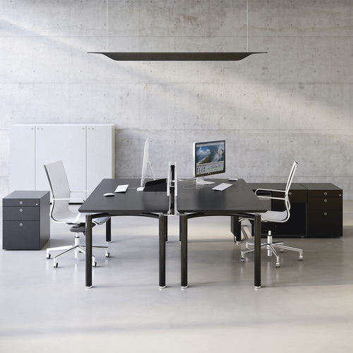 Scrivania per open space - MÈTA - Fantoni - contemporanea / in laminato / con contenitore