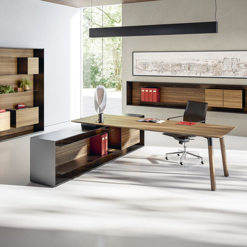 Armadio classificatore basso - OUTLINE - Fantoni - in noce / in Fenix NTM / con cassetti