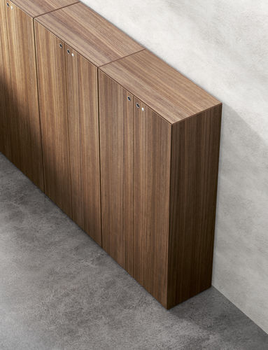 Armadio classificatore basso - MULTIPLICEO - Fantoni - impiallacciato in legno / con sportello battente / contemporaneo