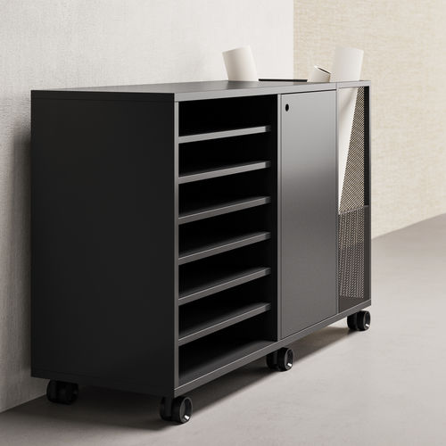 Armadio classificatore basso - ATELIER - Fantoni - in melaminico / con sportello battente / a rotelle