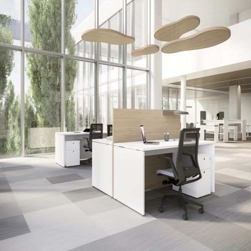 Divisorio per ufficio su scrivania - SISTEMA 28 - Fantoni - in laminato / in legno / in Plexiglas®
