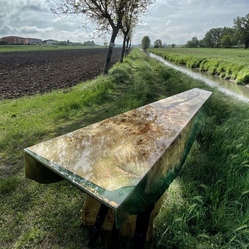 Tavolo design originale - MADRE - ANTICO TRENTINO DI LUCIO SRL - in legno / in marmo / in resina