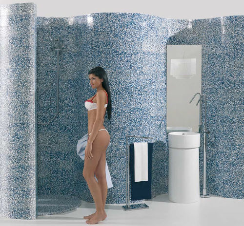 Piastrella in marmo - RIVERSTONE® BUILDING : ACQUAMARINA / COBALTO - Effepimarmi - in resina / levigata / da interno