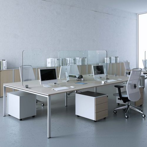 Divisorio per ufficio su scrivania - Colcom - in vetro / in Plexiglas® / anticontagio