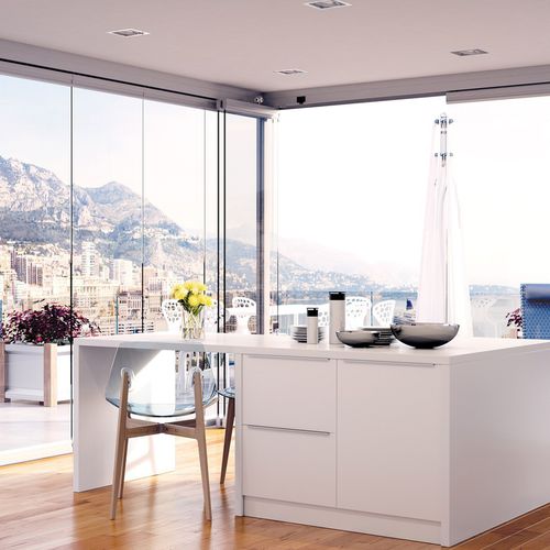 Vetrata scorrevole impilabile - BALCONGLAS PARK FALCE - METALGLAS - in alluminio