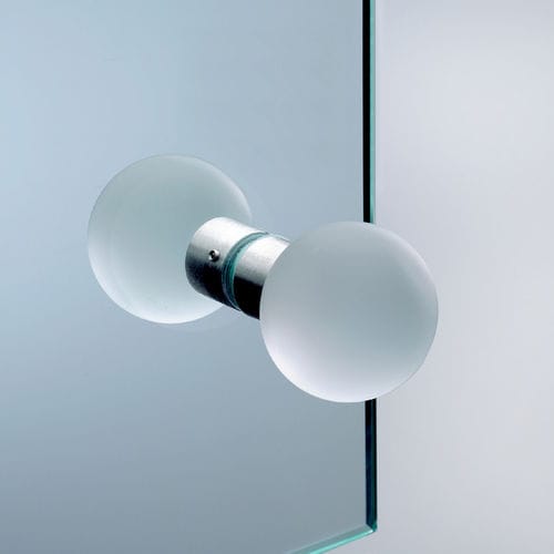 Pomello per porta contemporaneo - V-019 - METALGLAS - in metallo / in vetro