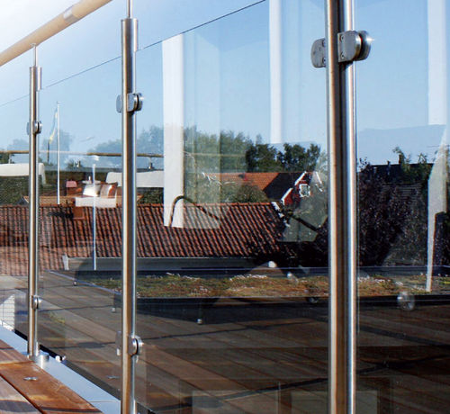 Morsetto per vetro in acciaio inossidabile - V-044 - METALGLAS - per parapetto / per pannelli / per esterni