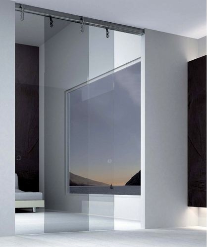 Sistema scorrevole per porta - MINIMAL 2-WAYS V-6200 - METALGLAS - per porta in vetro