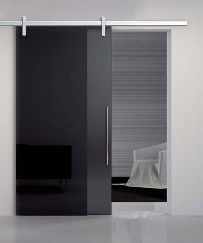 Sistema scorrevole per porta - MINIMAL QUADRO WITH SOFT-CLOSE V-6350  - METALGLAS - per porta in vetro