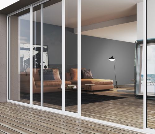 Vetrata scorrevole - S.50  - Sunroom S.p.A. - in alluminio / in acciaio inossidabile / con struttura in alluminio