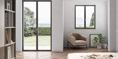 Finestra ad anta ribalta - S.85 MINIMAL - Sunroom S.p.A. - in metallo / a doppi vetri / da interno