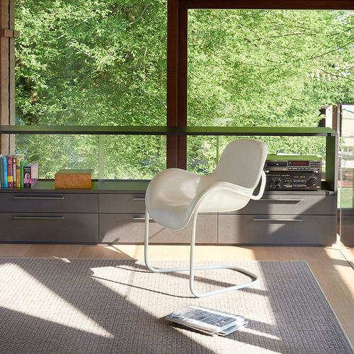 Sedia contemporanea - SLED - SLIDE - da interno / in poliuretano / con supporto in acciaio verniciato a polvere