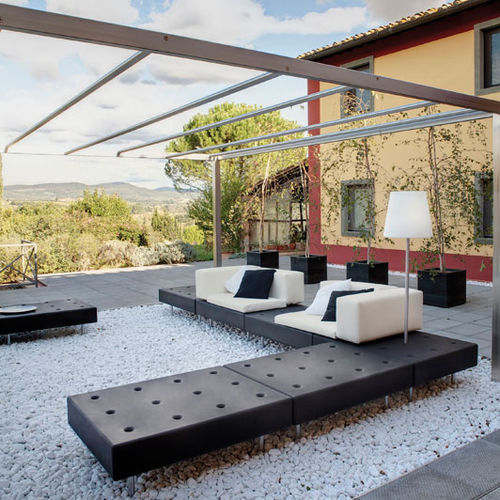 Divano d'angolo - HAPPYLIFE - SLIDE - modulare / contemporaneo / da giardino