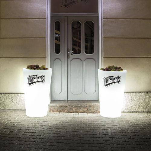 Vaso da giardino in polietilene - X-POT - SLIDE - rotondo / luminoso