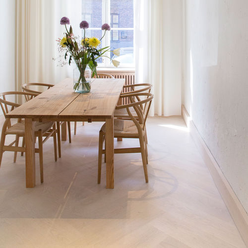 Parquet massello - Dinesen - in frassino / a spina di pesce / ponte di barca