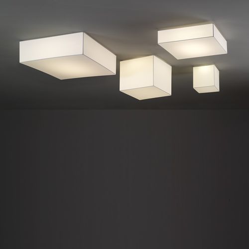 Plafoniera contemporanea - BLOCK - Ole! Lighting - quadrata / in metallo / in tela