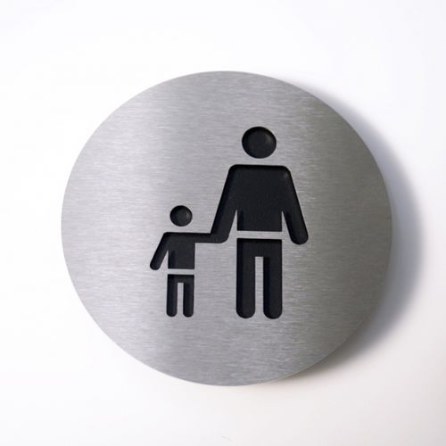 Cartello segnaletico da parete - PICTOGRAM - RADIUS DESIGN - in acciaio inossidabile / in acciaio con rivestimento a polvere / da interno